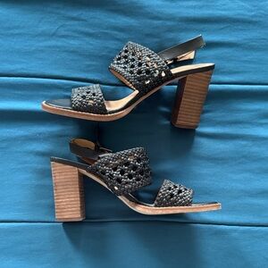 Madewell Black Woven Heeled Sandals